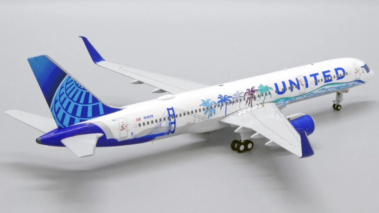 United Airlines Boeing 757-200 (Her Art Here - California Livery) Reg N14106 1/200 Scale Diecast Metal Aircraft Model Jcwings LH2268 - Image 5
