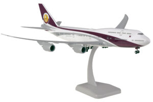 Qatar Amiri Flight 1:200 Scale Boeing 747-8 Reg VQ-BSK 1/200 Scale Hard plastic Hogan HG11700GR