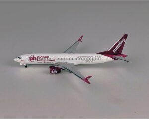 Sunwing Royalton Resorts Logo Boeing 737 Max Reg C-FAXD 1/400 Scale Diecast Metal Aircraft Model Aeroclassics AC419571