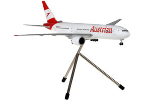 Austrian Airlines Boeing 777-200 with Tripod Stand 1.200 Scale Hard Plastic Aircraft Model Hogan AUA001