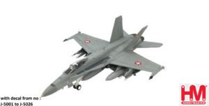 FA-18C Swiss Air Force regular liverycomes with decals for J-5001 to J-5026 Diecast Metal Aircraft Model 1.72 Scale Hobbymaster HA3532b