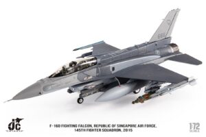 F-16D Fighting Falcon, Republic of Singapore Air Force, 145th Fighter Squadron, 2015 Reg 666 Diecast Metal Aircraft Model 1.72 Scale Jcwings JCW-72-F16-019