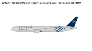 Delta Airlines(Sky Team) Boeing 767-432ER Reg N844MH 1.400 Scale Diecast Metal Aircraft Model Pandamodels 62423