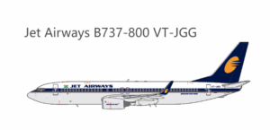 Jet Airways Old Colors Boeing 737-800 Reg VT-JGG 1/400 Scale Diecast Metal Aircraft Model Pandamodels PD9W738