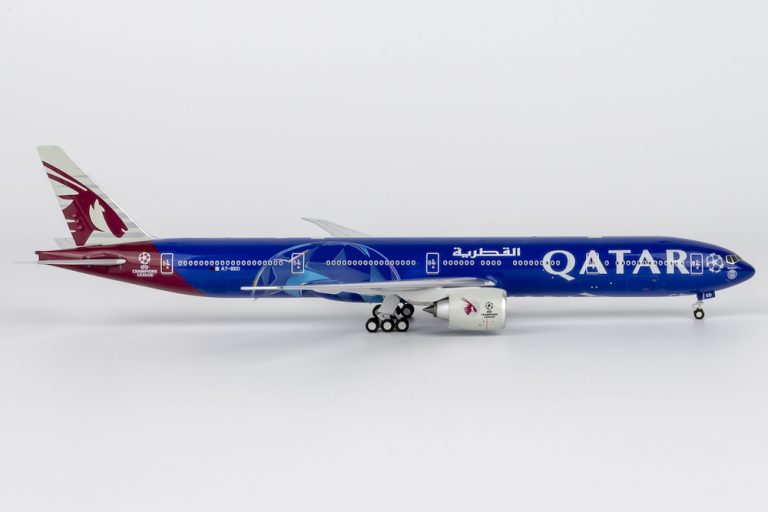 Qatar Airways Boeing 777-300ER (UEFA Champions League) Special Colors Reg A7-BED 1.400 Scale Diecast Metal Aircraft Model Ngmodels 73084