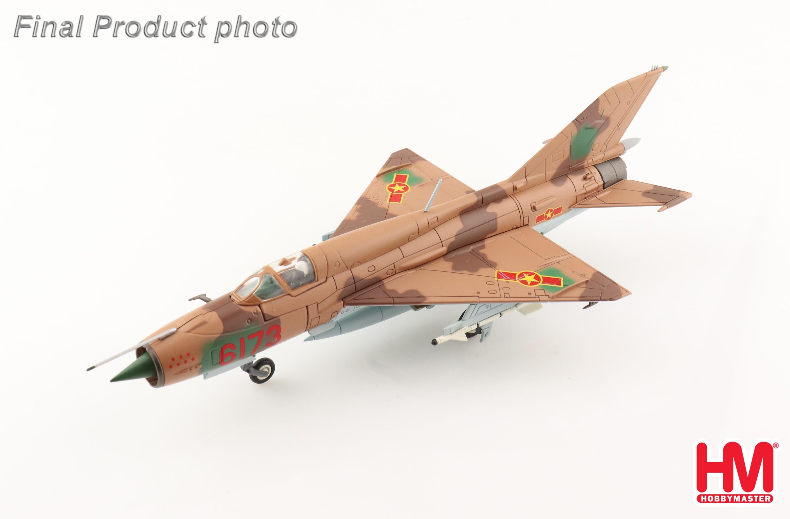 MIG-21PMF Reg 6173, 927th Fighter Regiment, Socialist Republic of Vietnam, 1979 Diecast Aircraft Model 1.72 Scale Hobbymaster HA0109