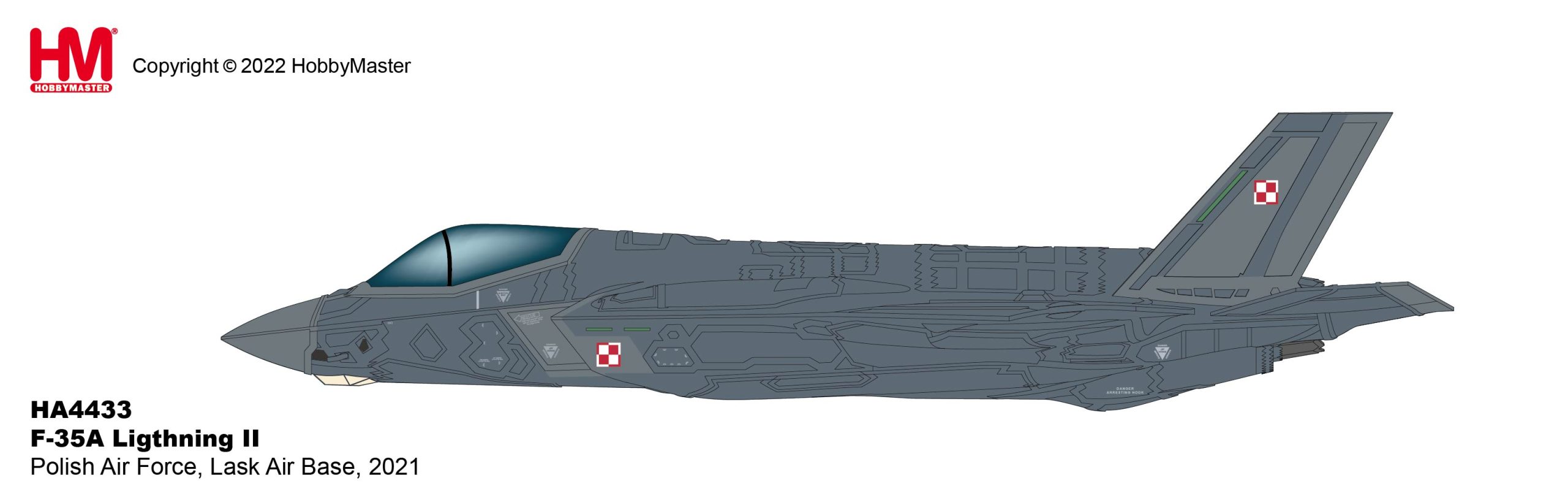 F-35A Ligthning II Polish Air Force, MSOP 2019 Diecast Metal Aircraft Model 1.72 Scale Hobbymaster HA4433 - Image 8