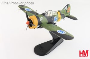 Brewster Model 239 "Buffalo" 3/LeLv 24 flown by 1st Lt Hans Wind Finnish Air Force, March 1944 Reg BW393 Diecast Aircraft Model 1.48 Scale Hobbymaster HA7013