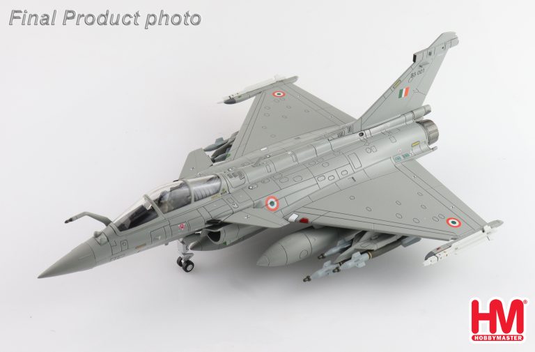 Dassault Rafale EH (twin-seater), Indian Air Force, 2020 Reg BS 001 (w/6 x GBU-12, 6 x AASM "Hamme", 4 x MICA") Diecast Aircraft Model 1.72 Scale Hobbymaster HA9616