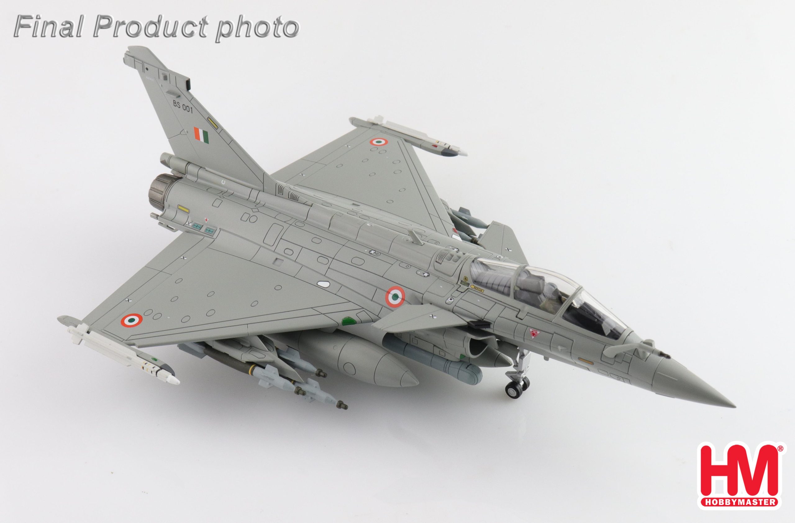 Dassault Rafale EH (twin-seater), Indian Air Force, 2020 Reg BS 001 (w/6 x GBU-12, 6 x AASM "Hamme", 4 x MICA") Diecast Aircraft Model 1.72 Scale Hobbymaster HA9616 - Image 7