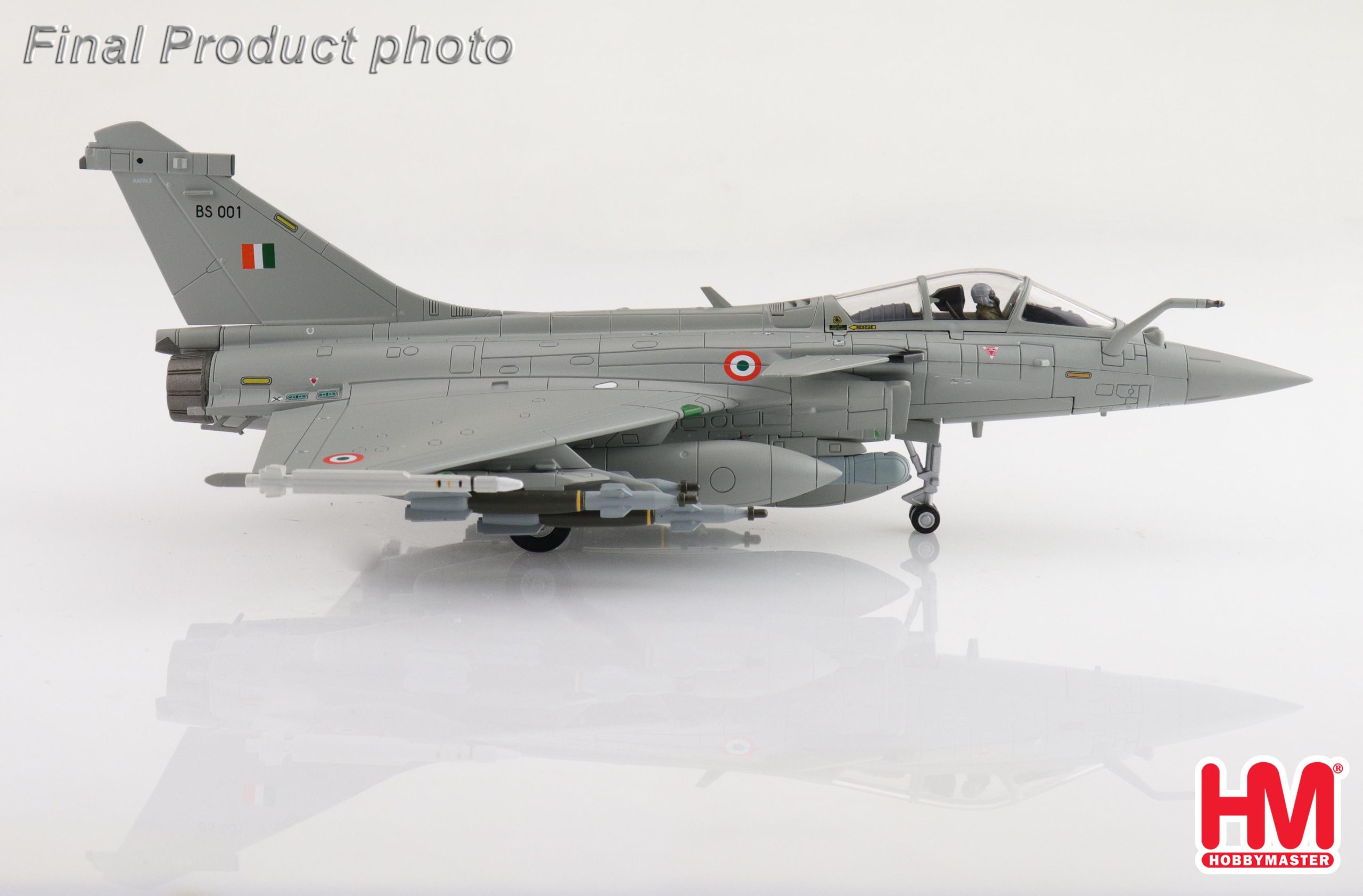Dassault Rafale EH (twin-seater), Indian Air Force, 2020 Reg BS 001 (w/6 x GBU-12, 6 x AASM "Hamme", 4 x MICA") Diecast Aircraft Model 1.72 Scale Hobbymaster HA9616 - Image 5