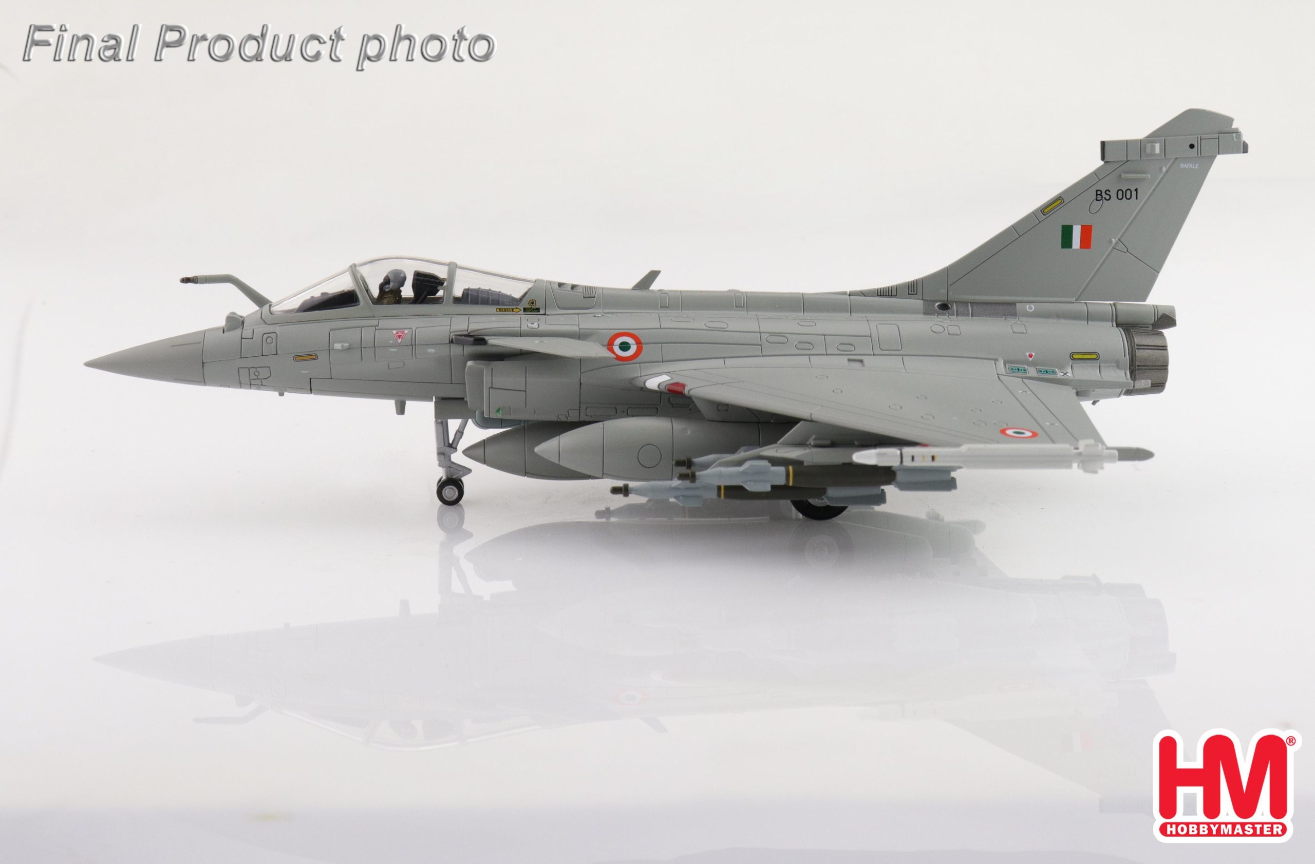 Dassault Rafale EH (twin-seater), Indian Air Force, 2020 Reg BS 001 (w/6 x GBU-12, 6 x AASM "Hamme", 4 x MICA") Diecast Aircraft Model 1.72 Scale Hobbymaster HA9616 - Image 6