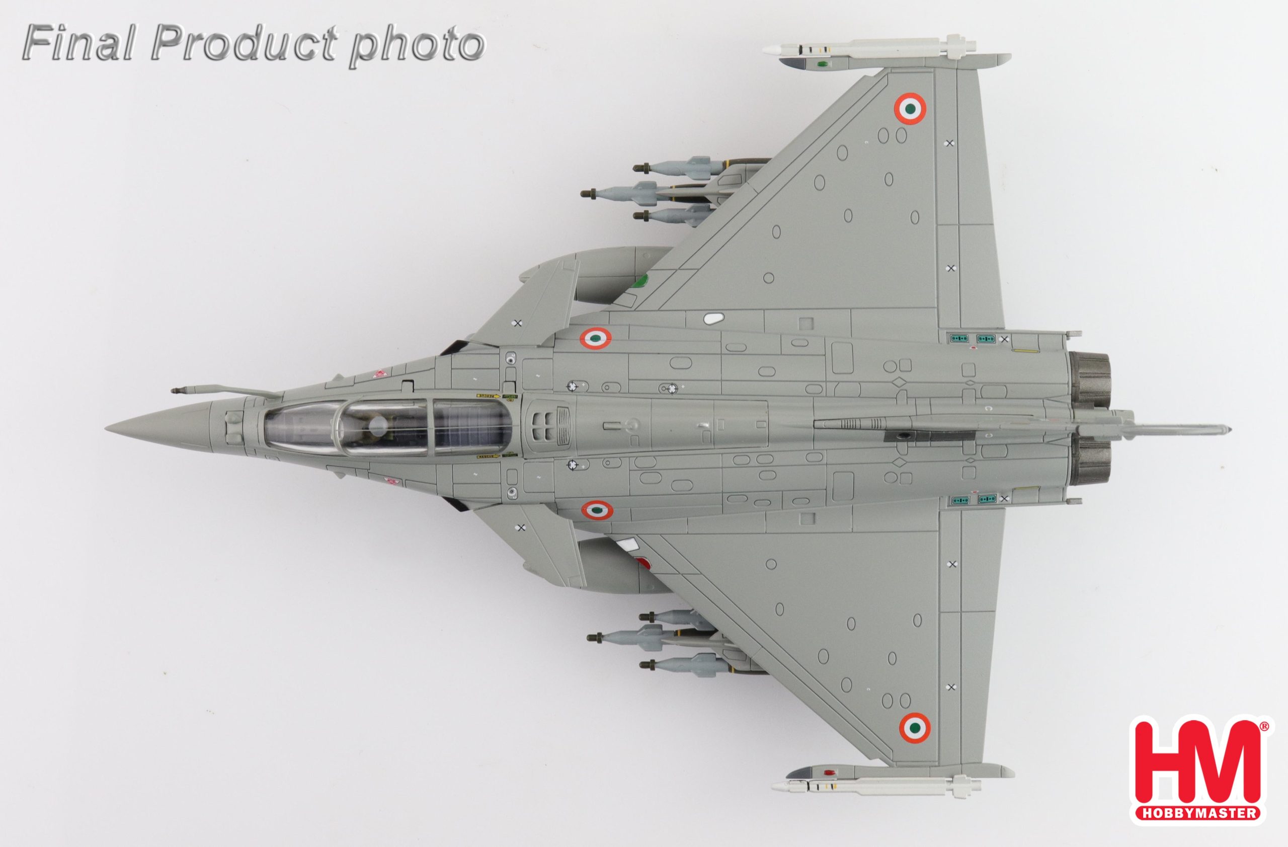Dassault Rafale EH (twin-seater), Indian Air Force, 2020 Reg BS 001 (w/6 x GBU-12, 6 x AASM "Hamme", 4 x MICA") Diecast Aircraft Model 1.72 Scale Hobbymaster HA9616 - Image 3