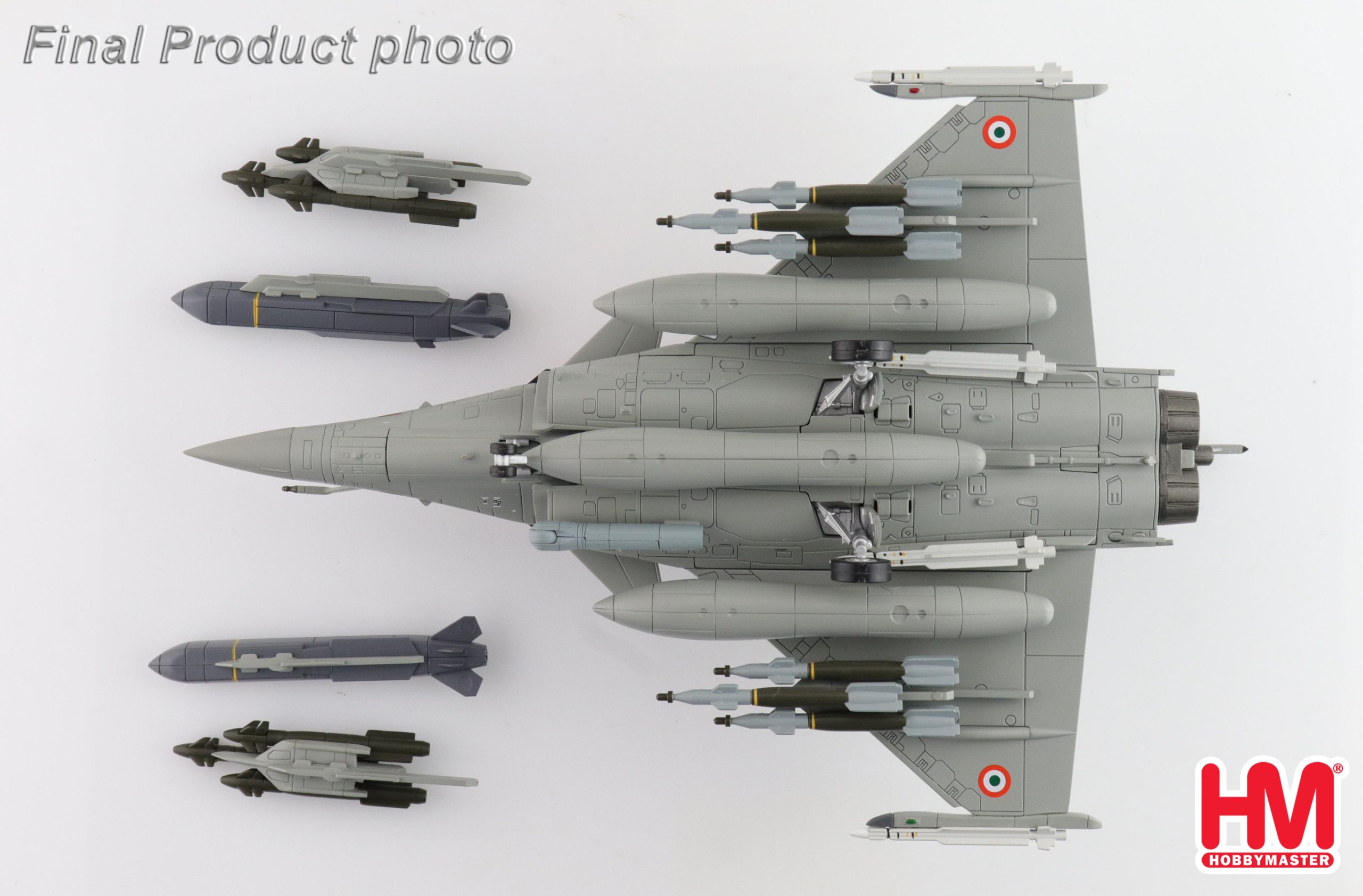 Dassault Rafale EH (twin-seater), Indian Air Force, 2020 Reg BS 001 (w/6 x GBU-12, 6 x AASM "Hamme", 4 x MICA") Diecast Aircraft Model 1.72 Scale Hobbymaster HA9616 - Image 2