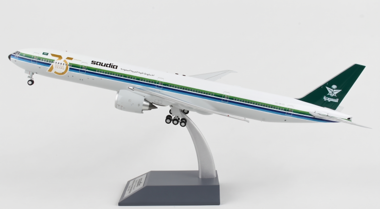 Saudi Arabian Airlines Boeing 777-300ER 75th Aniversary Special Colors with stand Reg HZ-AK28 1/200 Scale Diecast Metal Aircraft Model Inflight200 IF773SV1121