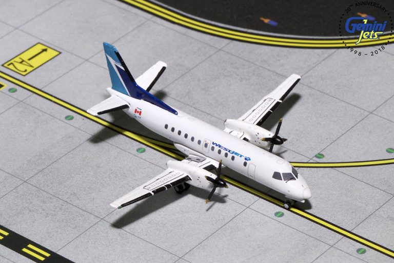Westjet Airlines SAAB SF-340B Reg C-GPCF 1.400 Scale Diecast Metal Aircraft Model Geminijets GJWJA1821